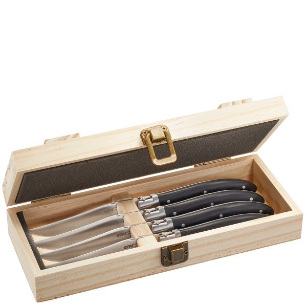 Steakmesser-Set BASCO, 4 Stück in Kiefernholz-Box